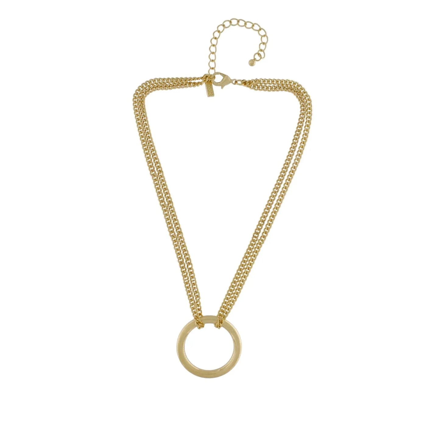 Tula Short Chunky Ring Necklace  - Gold Plating