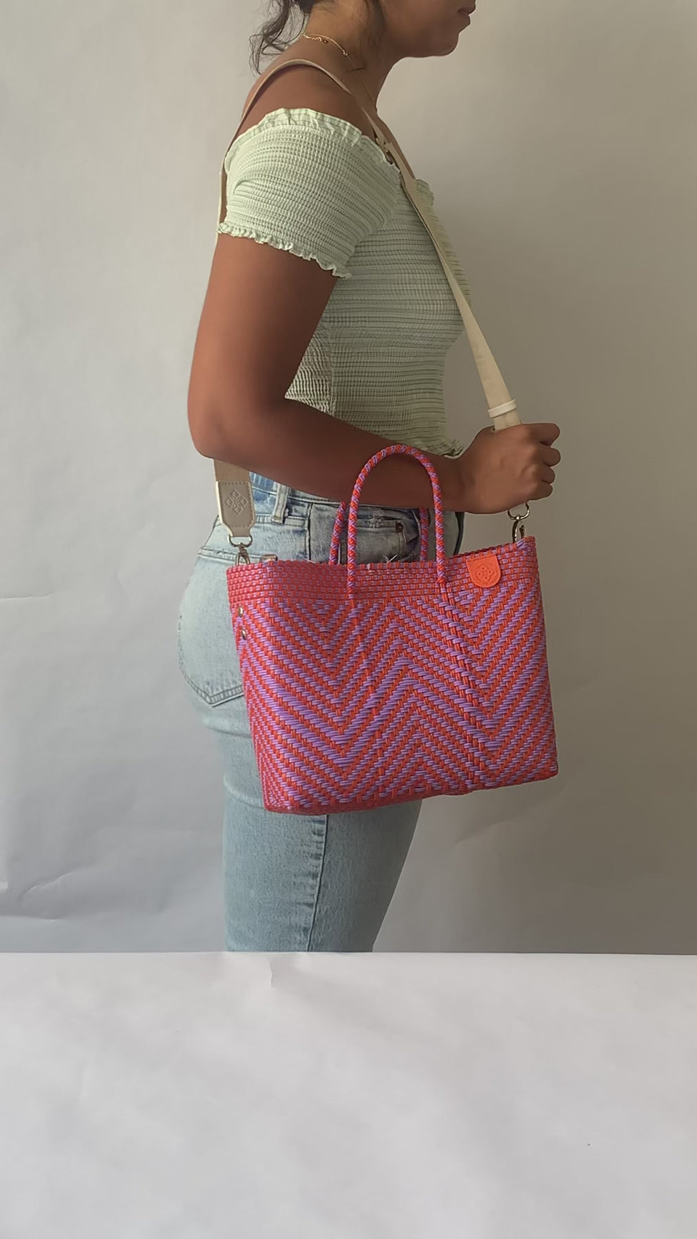 Maui Medium Crossbody Woven Tote