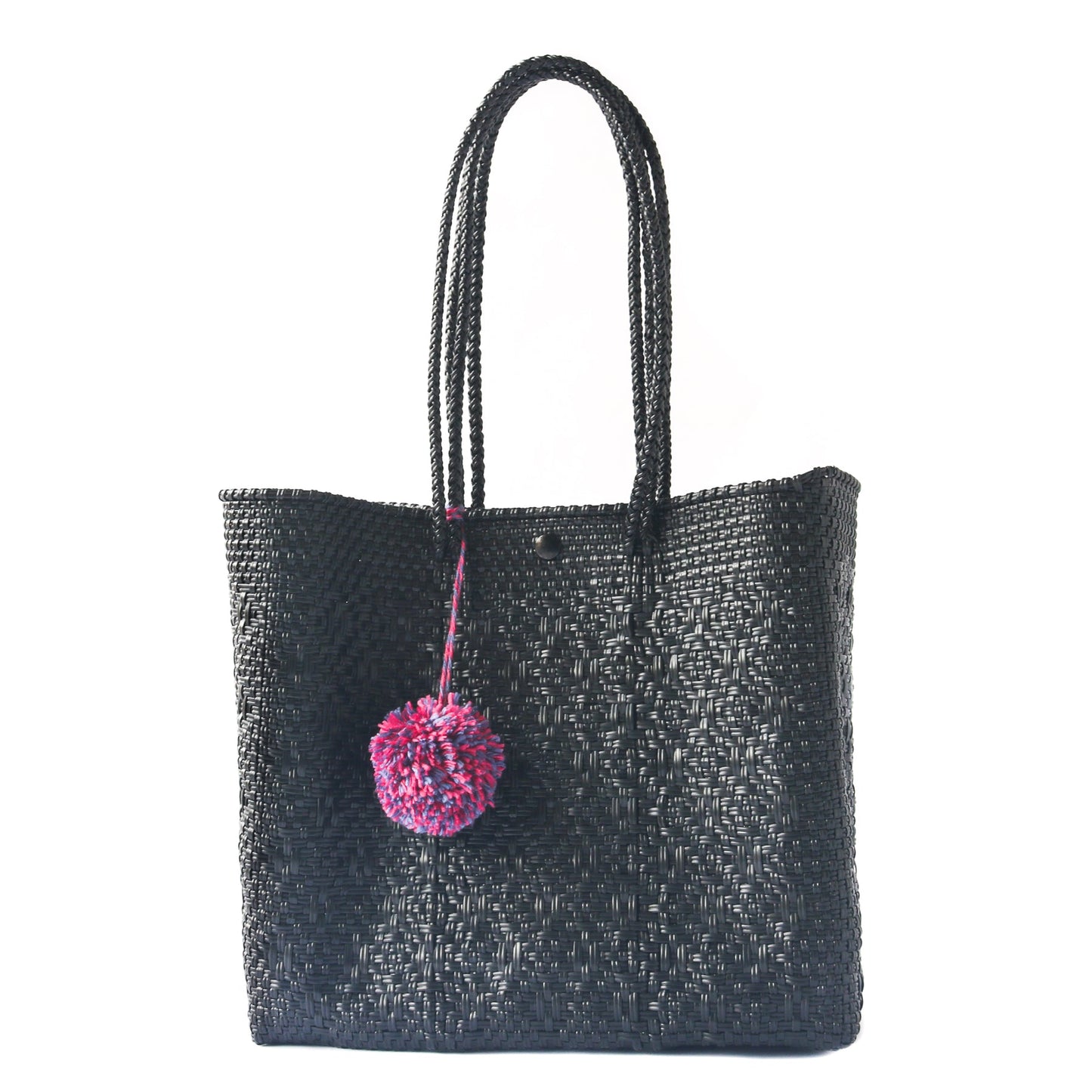 All Black Woven Tote