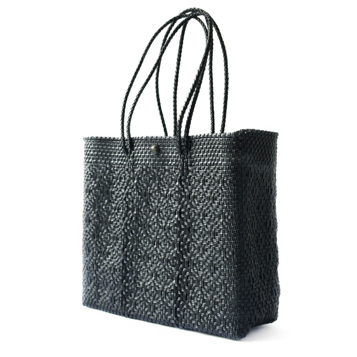 All Black Woven Tote